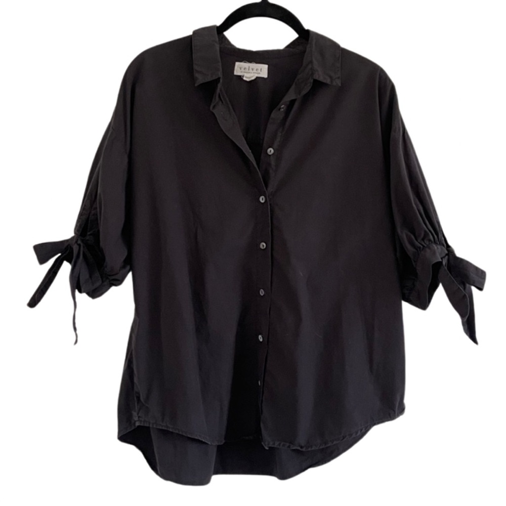 Velvet by Graham and Spencer Cotton Poplin Button Down Blouse Size Small